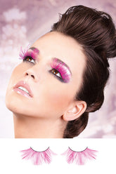 Hot Pink Feather Eyelashes - BE644 by Baci Lingerie